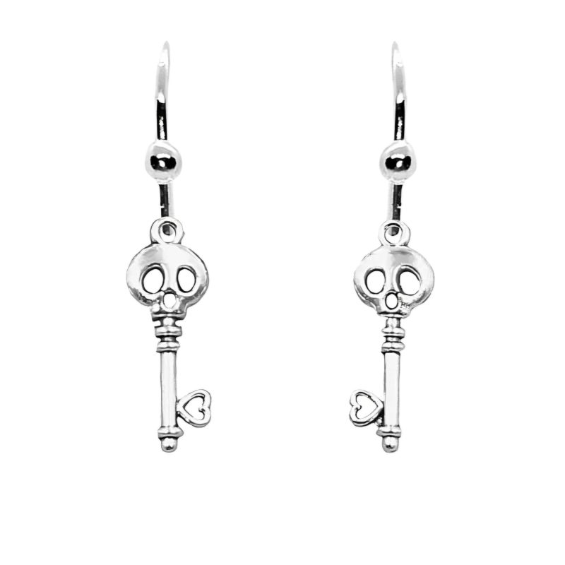 KOLCZYKI GOTYCKIE SR KLUCZE Z CZASZKAMI (429)