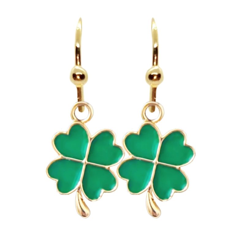 KOLCZYKI FUN ZIELONA KONICZYNA NA SZCZĘSCIE (376)