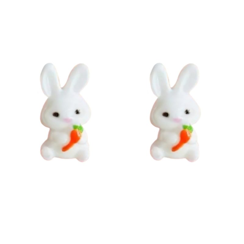KOLCZYKI FUN SZTYFT KRÓLICZKI Z MARCHEWKAMI (SZ032)