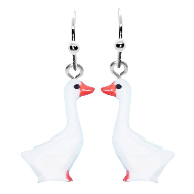 KOLCZYKI FUN BIAŁE GĄSKI GĘSI (447)